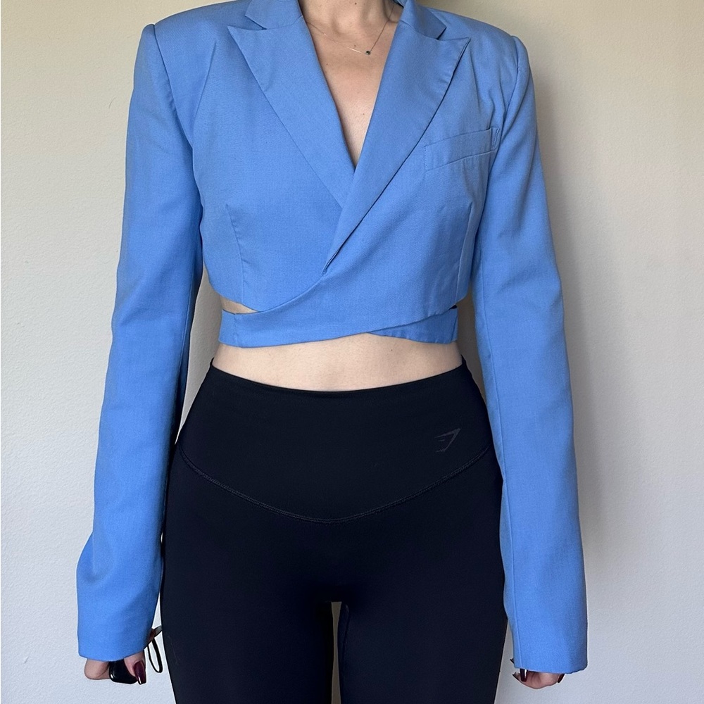 Blue Cropped Blazer